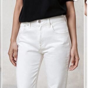 Edwin Women's Raw Hem White Straight Leg Jeans size 26